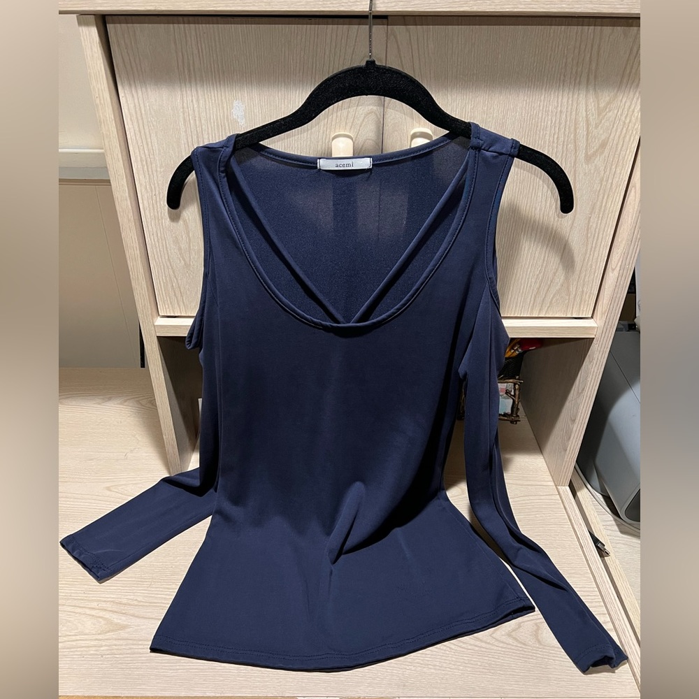 Acemi Navy Blue Long Sleeve Top